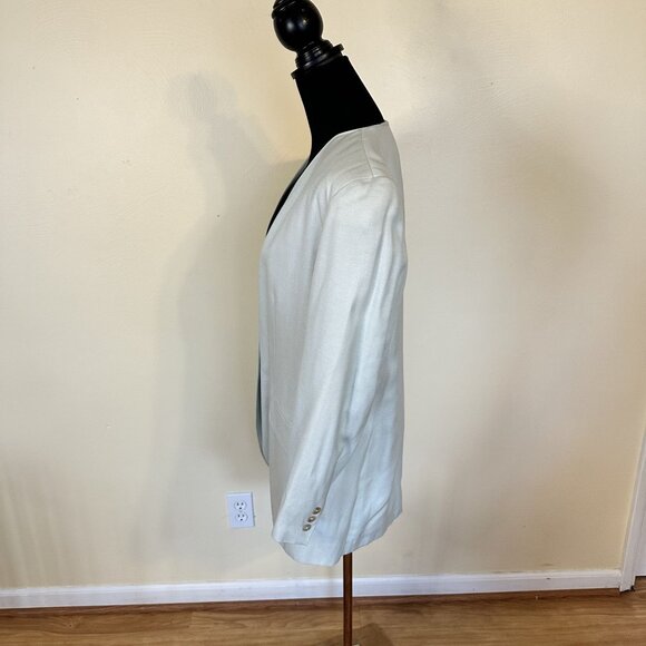 Vtg Womens Oversized Blazer Mint Green Large 12 Single Button R Russ 90s - Picture 6 of 8